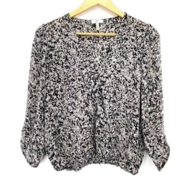 Joie Women's Abstract Print Wrap Silk Blouse Top